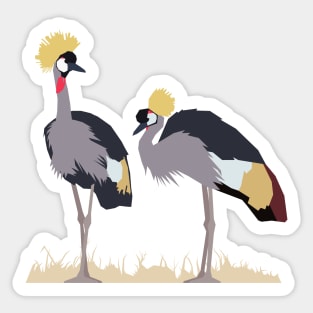 Grey Crowned Cranes Sticker